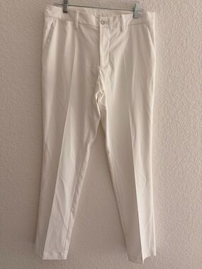 J.Lindeberg Men’s White Slim Fit Dress Pants | Tailored Designer Trousers